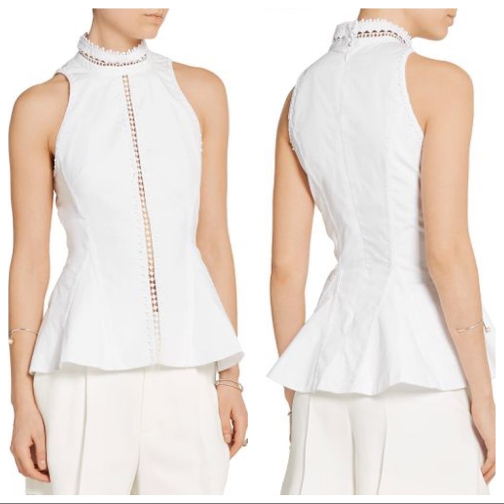 Jonathan Simkhai Fringe-Trimmed Cotton Peplum Top